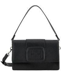 Hogan - Geprägte klappenledertasche mit austauschbarem griff - Lyst