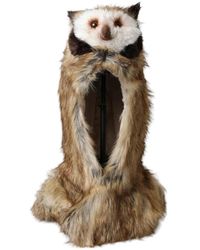 Dolce & Gabbana - Accessoires ,Bruin ,Polyester Bruine Uil Faux Fur Hoofdkap - Lyst