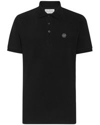 Philipp Plein - Tops ,Zwart ,Katoen Slim Fit Polo Shirt Skull&Bones - Lyst