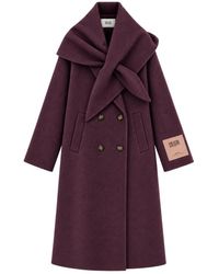 SOLOTRE - Jassen ,Paars ,Double-Breasted Coat - Lyst