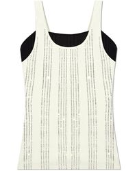 The Attico - The Embellished Double Layered Ribbed Top - Lyst