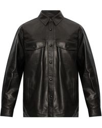 Balmain - Jassen ,Zwart ,Leer Leren Jas Met Zakken - Lyst