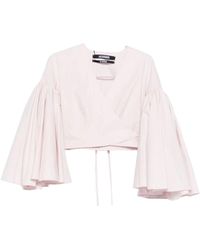 Jacquemus - Overhemden ,Roze ,Katoen Cropped Blouse - Lyst