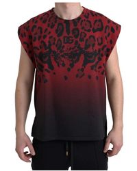Dolce & Gabbana - Rotes leopard print tank top - Lyst