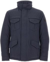 Peuterey - Jassen ,Blauw ,Polyester Stripes Srtr Grs 04 Jas - Lyst