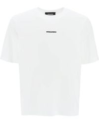 DSquared² - T-shirt slouch fit con logo a contrasto - Lyst