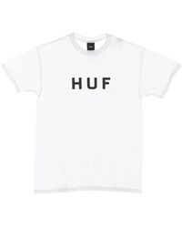Huf - Essentials logo tee - weiß - Lyst