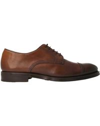 Calce - Brauner Lederschnürschuh - Lyst
