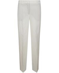 Incotex - Pantalones blancos de lino de talle alto - Lyst
