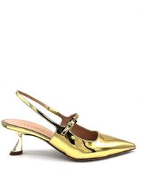 Ninalilou - Schoenen ,Geel ,Leer Spiegel Leren Slingback Sandalen - Lyst