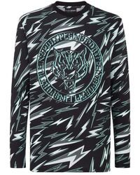Philipp Plein - Fitness ,Veelkleurig ,Katoen T-Shirt Round Neck Ls Tiger - Lyst