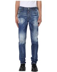 DSquared² - Jeans ,Blauw ,Katoen Coole Distressed Skater Jeans - Lyst