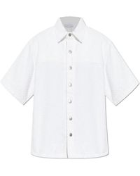 Stella McCartney - Overhemden ,Wit ,Katoen Shirt Met Korte Mouwen - Lyst