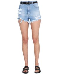 Shorts et bermudas Satin Gcds en coloris Bleu Femme Vêtements Shorts Shorts longs et longueur genou 