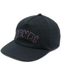 Fendi - Blaue Baumwoll-Baseballkappe - Lyst