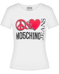 Moschino - Kurzarm t-shirt mit logo-print - Lyst