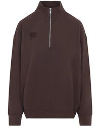 PANGAIA - Hoodies & Sweatvesten ,Bruin ,Katoen Half Zip Sweatshirt - Lyst