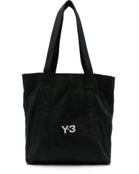 Y-3 - Canvas tote tasche schwarz frontlogo - Lyst