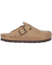 Rohde - Schoenen ,Leer Clog Sandaal - Lyst