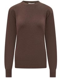 Stella McCartney - Truien & Vesten ,Bruin ,Wol Trui Met Ronde Hals - Lyst
