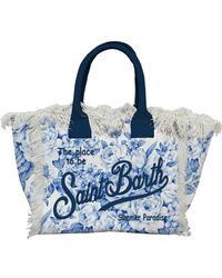 Mc2 Saint Barth - Borsa vanity in tela con frange estate paradiso - Lyst