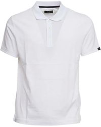 Fay - Tops ,Wit ,Katoen Katoenen Polo Shirt Met Korte Mouwen - Lyst