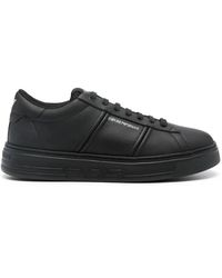 Emporio Armani - Schwarze casual geschlossene flache sneakers - Lyst