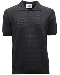 Alpha Studio - Tops ,Grijs ,Katoen Traforata Knit Shirt - Lyst