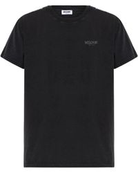 Moschino - Tops ,Zwart ,Katoen T-Shirt Met Logo - Lyst
