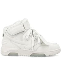 Off-White c/o Virgil Abloh - Sneakers mid-top in pelle bianca con dettagli perforati - Lyst