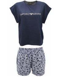 Emporio Armani - Fantasie shirt und shorts pyjama set - Lyst
