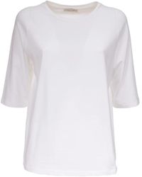 Le Tricot Perugia - Camiseta de algodón manga 3/4 corte regular - Lyst