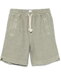 Eleventy - Salbeigrüne Leinen-Shorts Mit Kordelzug - Lyst