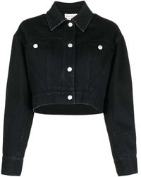 McQueen - Cropped Denim Jacket For - Lyst
