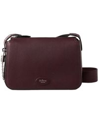Mulberry - Billie Schwarze Kirschleder Crossbody Tasche - Lyst