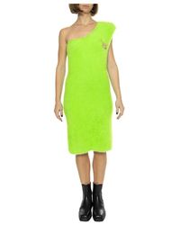 UGG - Kleedjes ,Groen ,Leer One-Shoulder Midi Jurk - Lyst