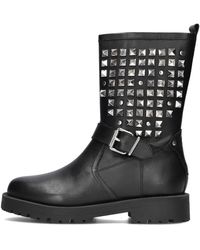 Omoda - Schoenen ,Zwart ,Stijlvolle Biker Boots Met Zilveren Details - Lyst