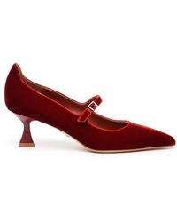 Sergio Levantesi - Bordeaux Velvet Decolté mit Schnalle - Lyst