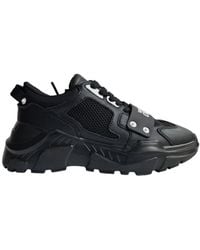 Versace Jeans Couture - Speedtrack schwarze leder mesh sneakers - Lyst