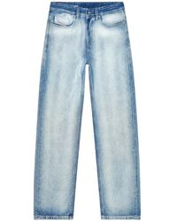 DIESEL - Wide-Leg Denim Jeans With Vintage Wash - Lyst