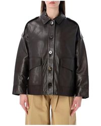 Sessun - Jassen ,Bruin ,Leer Harriboyd Jacket - Lyst