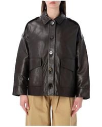 Sessun - Jassen ,Bruin ,Leer Harriboyd Jacket - Lyst