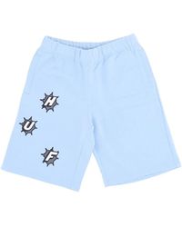 Huf - Blauwe Fleece Trainingsbroek Shorts - Lyst