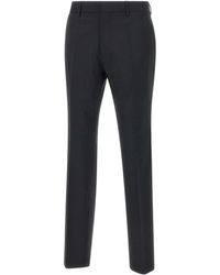 HUGO - Zwarte Wollen Blend Slim Fit Broek - Lyst