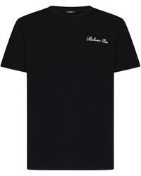 Balmain - Schwarzes t-shirt mit gesticktem logo - Lyst