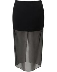 SIMONA CORSELLINI - Rokken ,Zwart ,Organza Gonna Midi - Lyst