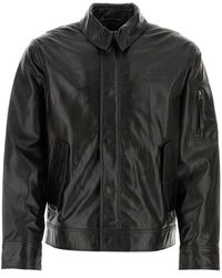 Helmut Lang - Stilosa giacca di pelle nera - Lyst