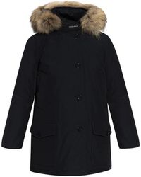 Woolrich - Jassen ,Blauw ,Hooded Down Jacket - Lyst