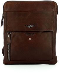 Aeronautica Militare - Schmale Leder Umhängetasche Mit Verstellbarem Riemen - Lyst