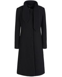 Emporio Armani - Schwarzer tel mit abnehmbarem schal-kragen - Lyst